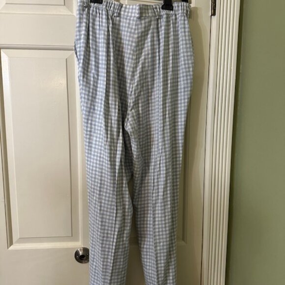 Blue & White Checkered Pants - Picture 2 of 2